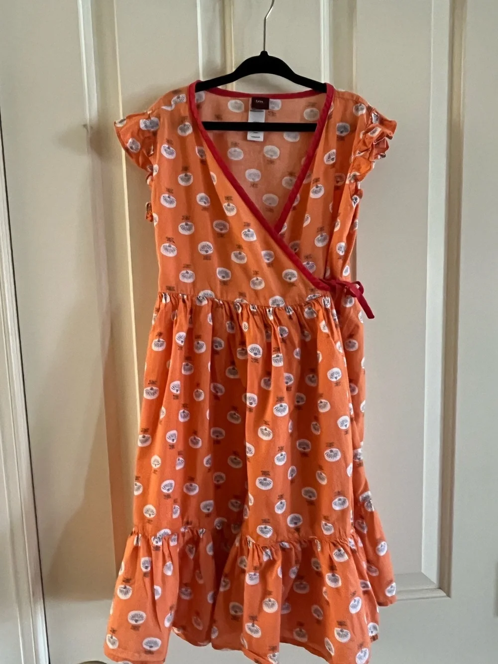 Tea Collection Girls Size 7 Wrap Dress with Flutter Sleeves
